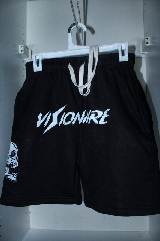 BLACK ViSiONAiRE SKULL SHORTS